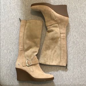 Suede Ugg fashion wedge boots